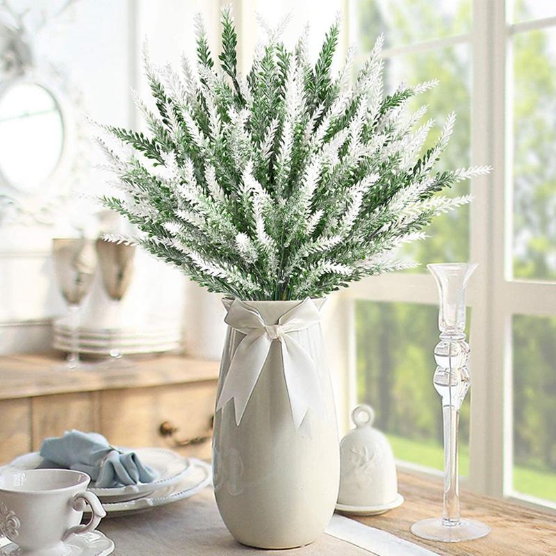 Good-8 Pieces Of Artificial Lavender Artificial Flower Arrangement Garden Office Wedding Home Outdoor Decoration White
