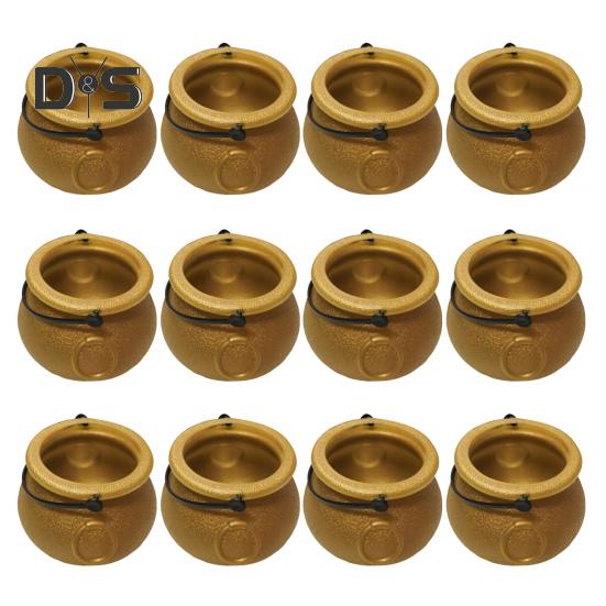 12Pcs Halloween Candy Buckets Black Plastic Witch Cauldron Kettle Halloween Pot Goody Holder for Party Favors Home Festival Decoration