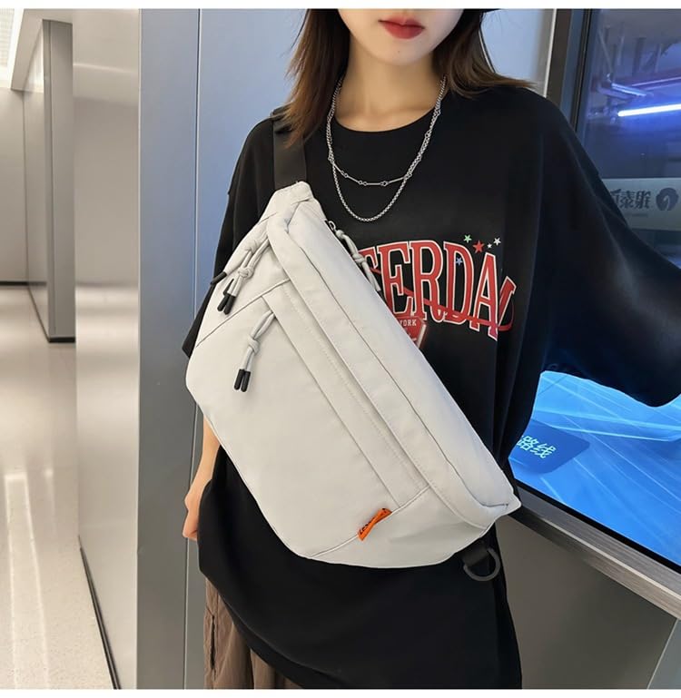 Petit-Germe Körpertasche, Ein-Schulter-Tasche, Crossbody-Tasche, Großes Fassungsvermögen, Wasserdicht, Outdoor, Weiß