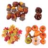 50PCS Thanksgiving Simulation Pumpkin Acorn Autumn Fall Decoration Halloween Pumpkins Maple Leaf Fall Harvest Seasonal Decor