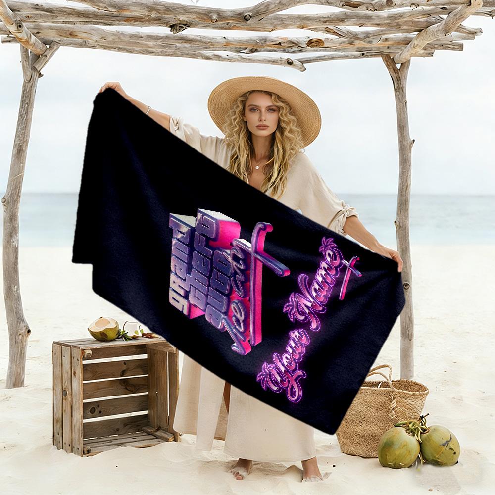 Gta Customizable Name Beach Towel Quick-Dry Soft Microfiber Portable for SwimmingBeachCamping Travel Beach AccessoriesGym