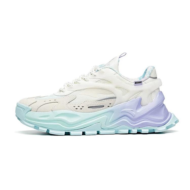 

new HUAMULAN Anta Hot Slip Resistant Cushioning Wear Resistant Low Top Chunky Sneakers Women s White Blue Purple 35.5