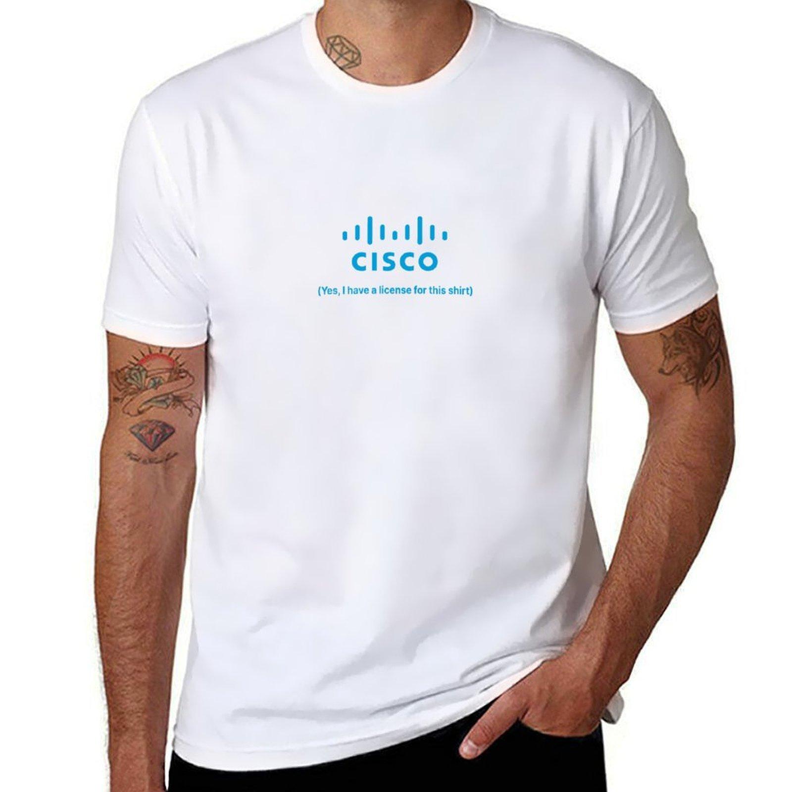 Футболка с лицензией Cisco милая одежда роскошная футболка хлопковые футболки с принтом мужская футболка однотонные белые футболки мужчины S