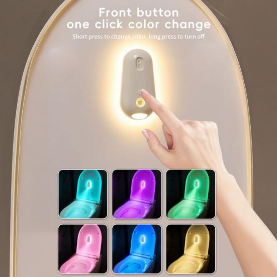 Toilet Light with Intelligent Sensing UV Sterilization Rechargeable USB-C Night Light Peel And Stick Soft Nightlight for Bathroom Toilet