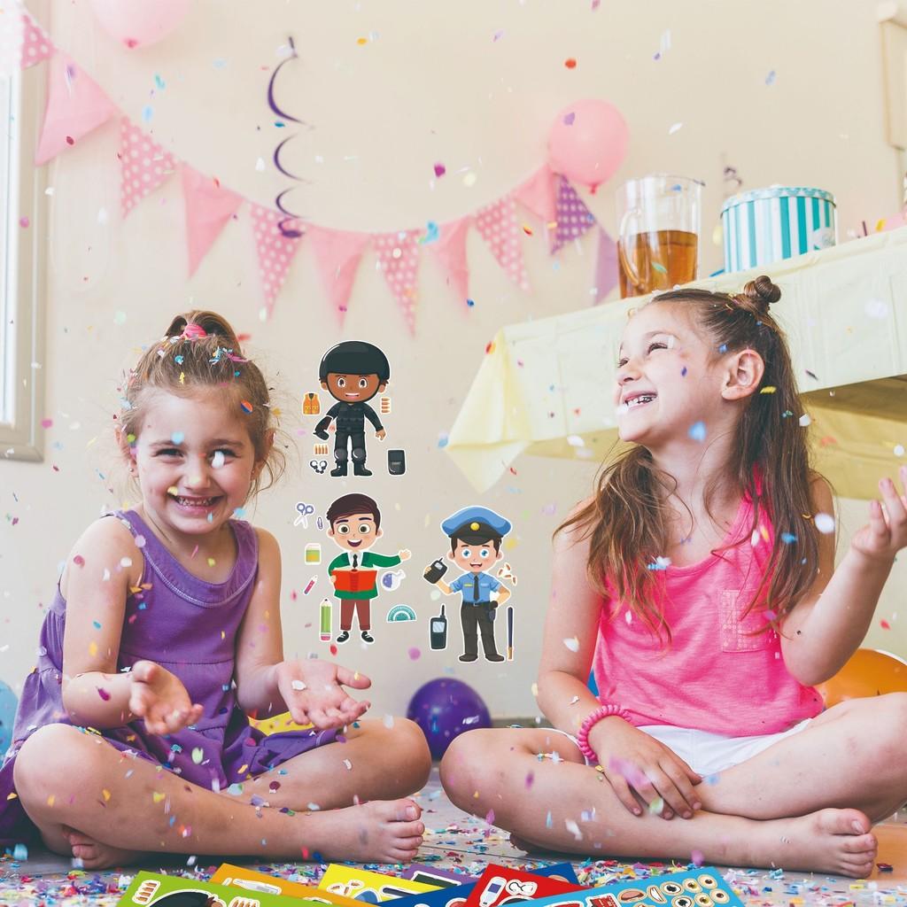 Cute Cartoon Themed Dress-up Sticker Set For Kids With Interactive Puzzle Fun