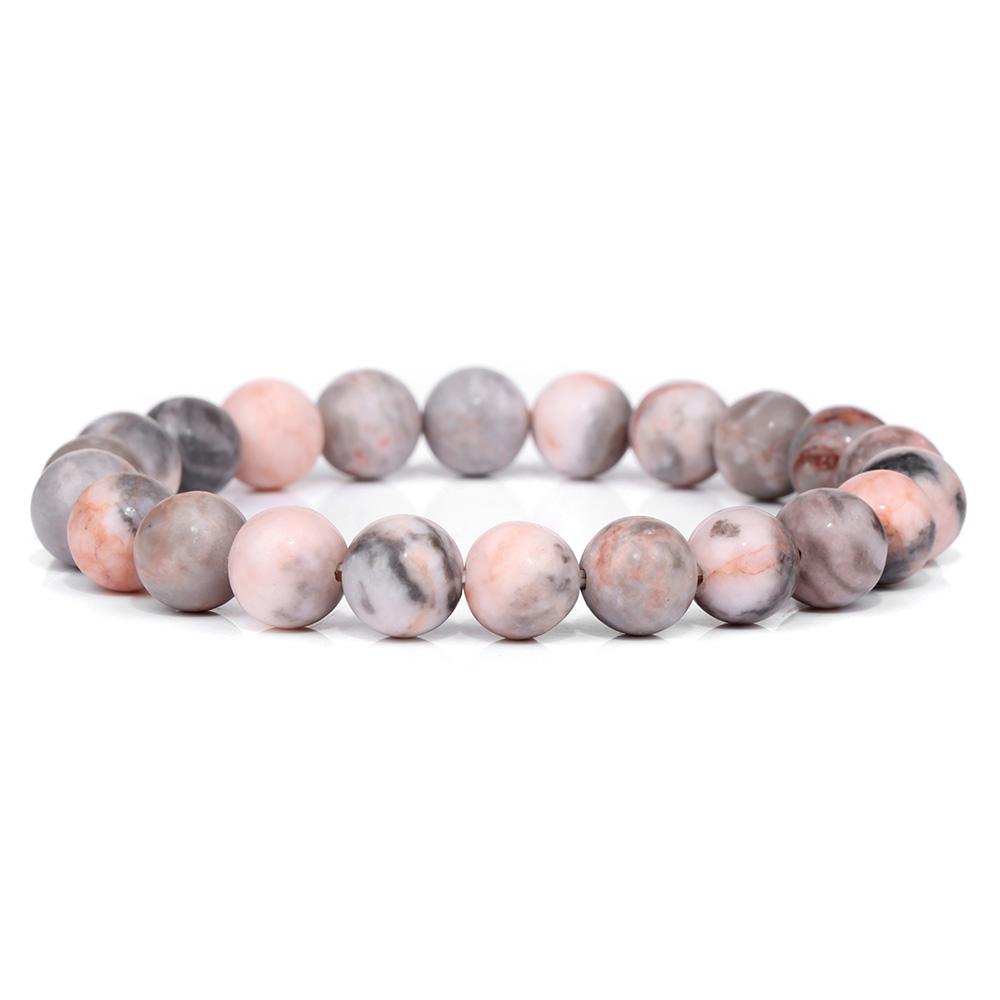 Fashion Natural Stone Pink Angelite Beads Bracelet 8mm Sunstone Beaded Energy Yoga Bracelet Jewelry for Women Handmade Gifts