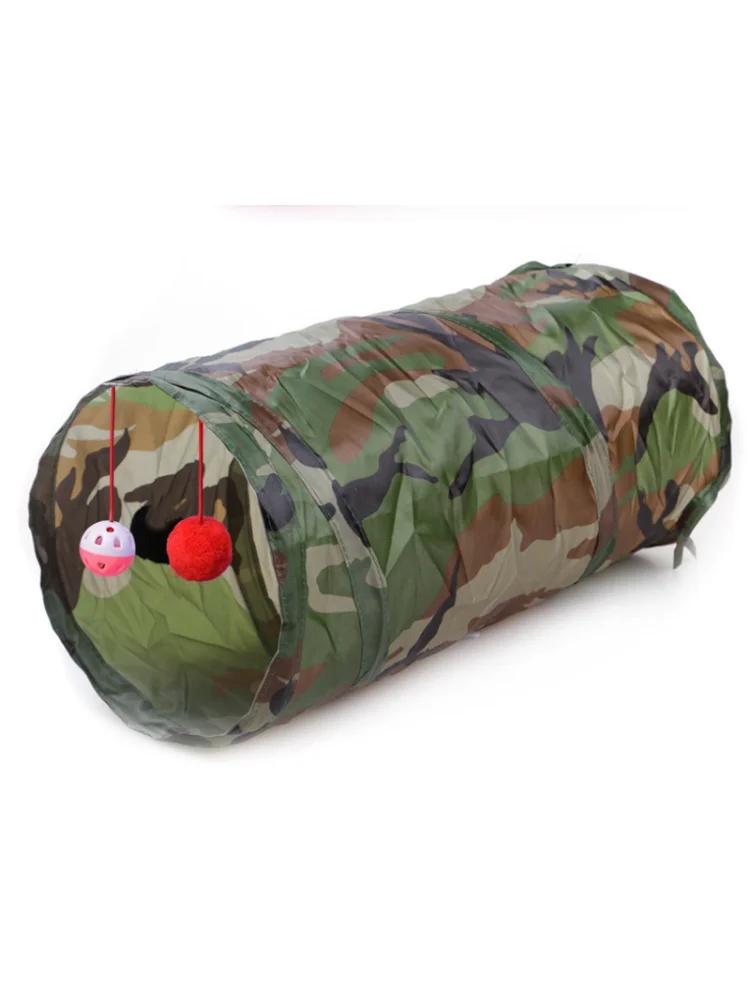 Cat Tunnel Toy Funny Pet 2 Holes Play Tubes Balls Collapsible Crinkle Kitten Toys Puppy Rabbit Playing Tunnel Tubes