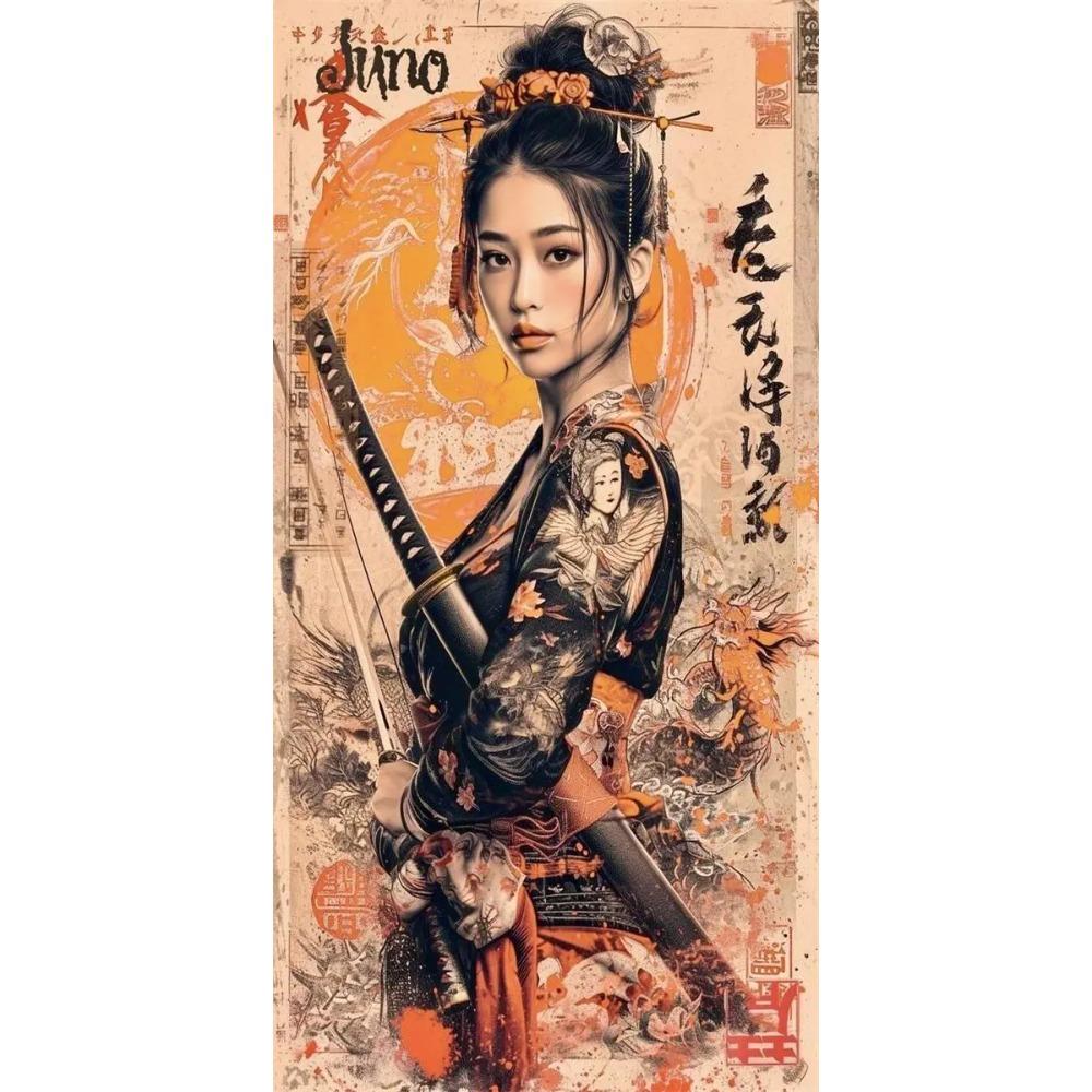 Vintage Japanese Art Geisha Samurai Poster Prints For Living Room Home Decor Sexy Woman And Warrior Canvas Painting Wall Art