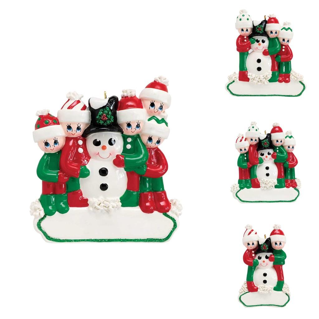Minimalist Modern Elegant Snowman Family Alloy Christmas Tree Ornament For Celebration Joyful