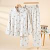 JingJingRS Women's Long-Sleeve Brushed Cotton Pajama Set