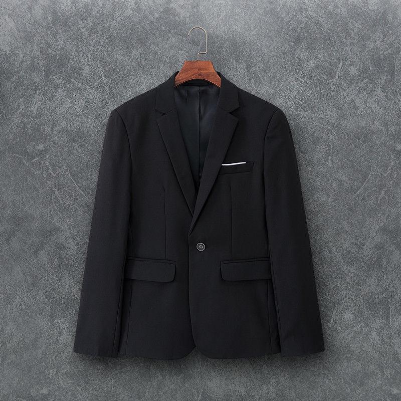 Men's Versatile White Single-Breasted Casual Jacket - Spring/Autumn Large Size Suit