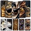 Happy Black Apple Phone Case Cover for Samsung Galaxy S26 S25 S24 S23 S22 S20 S21 FE Ultra S25 Edge Plus 5G Soft TPU Shell Capas