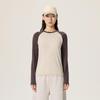 Women's Seamless Color Block Raglan Merino Wool & Tencel Long Sleeve Sport Shirt