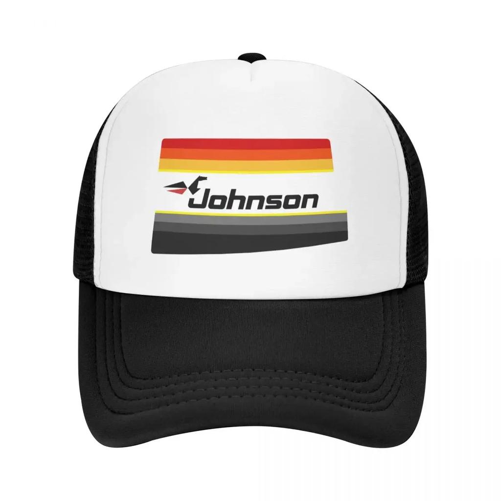 Retro Johnson Outboards Shirt Baseball Cap Black Derby Hat Hats On Offer Women Beach Fashion Mens