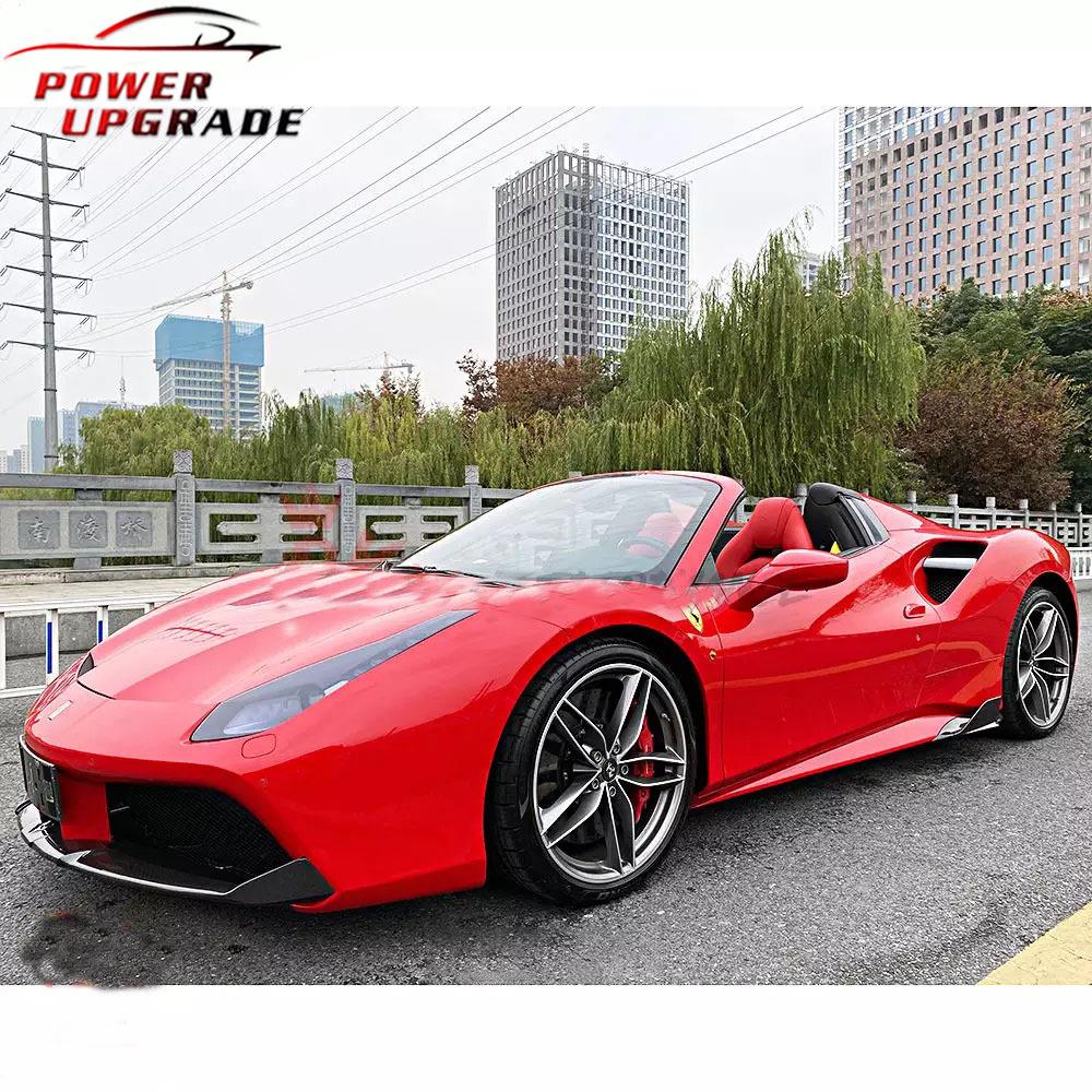 Compatible Ferrari 488 CS Style Carbon Fiber Body Kit: Front & Rear Lips, Side Skirts & Vents