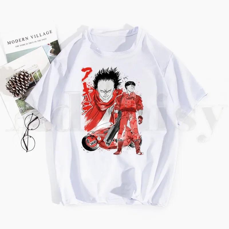 Akira Shotaro Kaneda Motociclista A Cápsula Japão Anime Camisetas Tops Camisetas Homens Mulheres Manga Curta Camiseta Casual Streetwear Engraçado