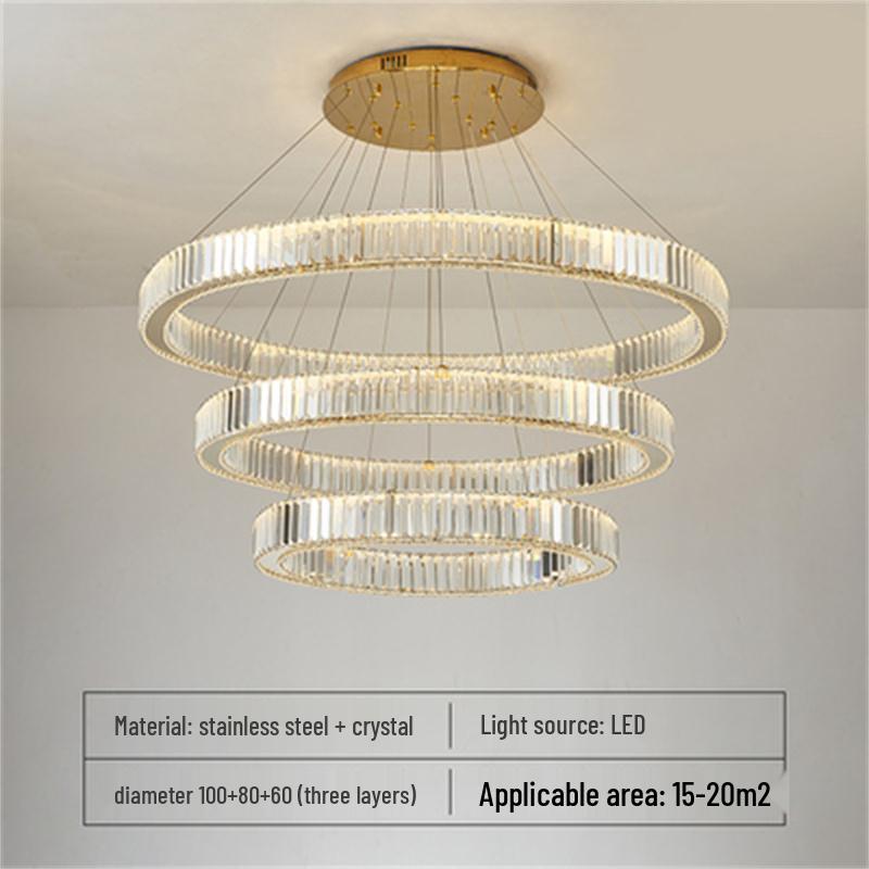 Modern Luxury Duplex Crystal Chandelier for High Ceiling Staircase & Villa Living Room