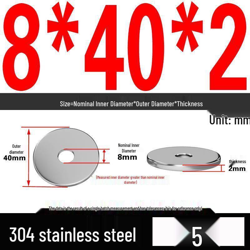 Thickened 304 Stainless Steel Flat Washer Spacer (M2-M36)
