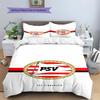 PSV Eindhoven Pattern Bedding,Quilt Set Quilt Cover Pillowcase Home Birthday Gift(1 * Duvet Cover + 2 * Pillowcase, Without Core)