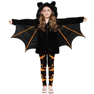 2025 New Halloween Kidsren's Costumes Bat Cape Cloak Catwoman Clothes Party Cosplay Costumes