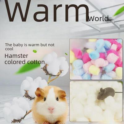 Pure White Cotton Balls for Hamsters - Long Plush Warm Nest for Autumn and Winter