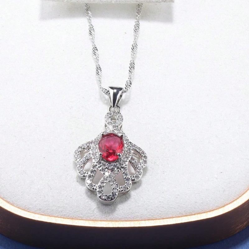 Original Design Rose Red Big Jewelry Hight Quality Zircon Fashion Accessories 5-Piece Sets Women Wedding-Party Costume