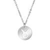 Lemegeton Zodiac Women's Necklace 12 Constellations Stainless Steel Pendant Choke Astrology Aries Leo Ring Jewelry Birthday Gift