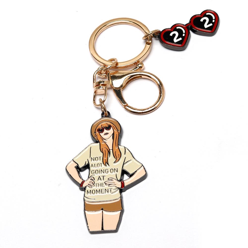 

Taylor Alloy Keychain: European & American Singer Character Pendant
