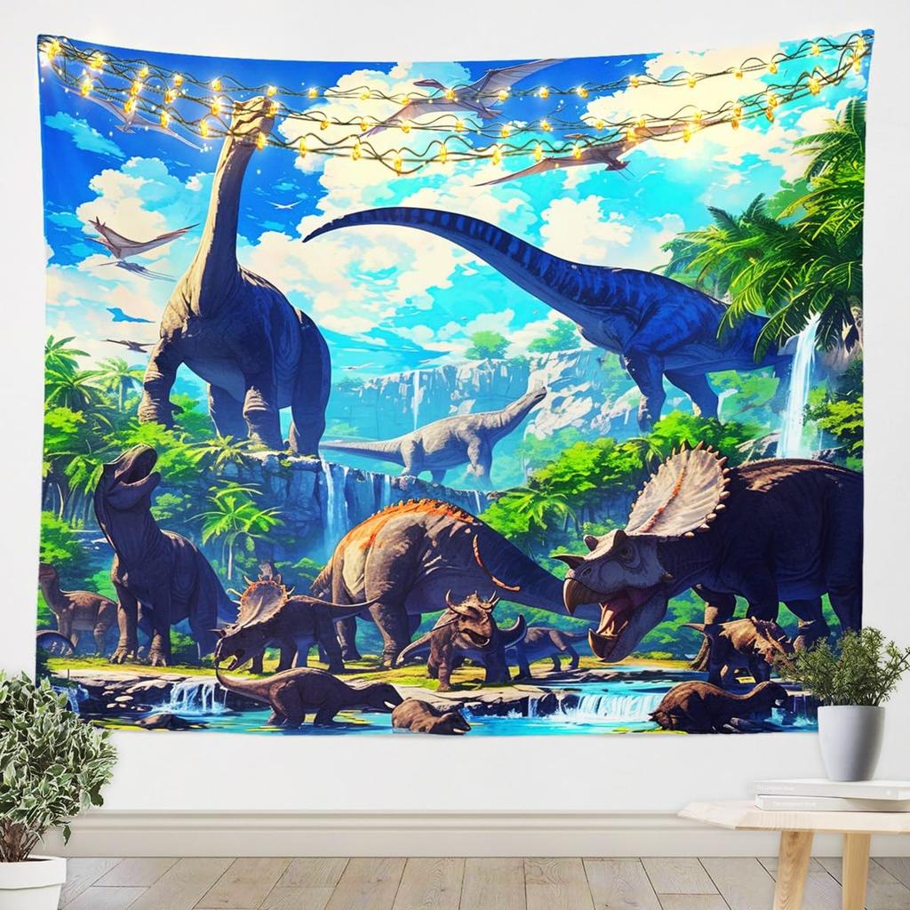 Black and White Vintage Dragon Tapestries Fantasy Castle Tapestry,Dark Sky Mythical Animal Hanging Wall Art Antique Prehistoric