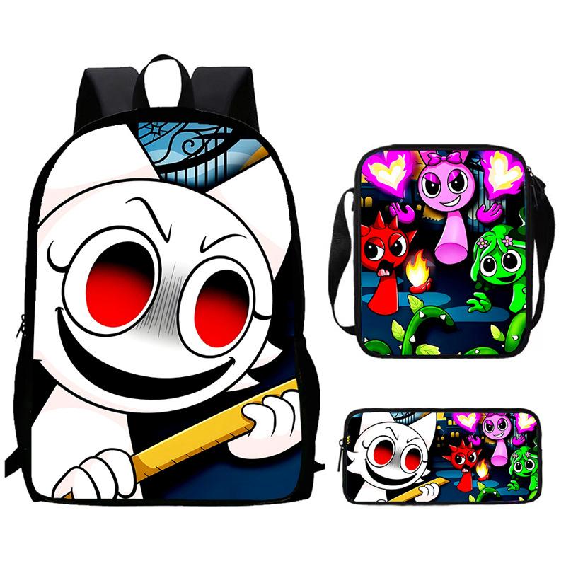 Sprunki Rhythm Box, Game Anime Backpack, Student Schoolbag, Computer Bag