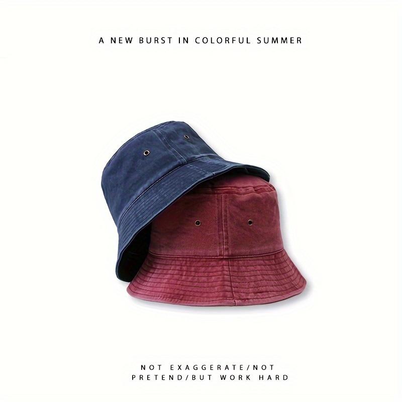 1pc 5 Color Sunshade Fisherman Hat Wide Brim Washed Denim Outdoor Sun Hat Flat Hat Suitable for Fishing Hiking Beach Sports
