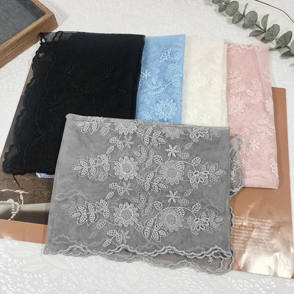 Lace Sunflower Silk Scarf Fairy Temperament Headband Summer Thin Versatile Multi-purpose Lace-up Scarf Ribbon Trend Scarf