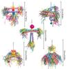5 Pack Bird Chewing Toys Colorful Foraging Shredding Toy Wood Blocks Hanging for Cage for Cockatiel Conure African for G