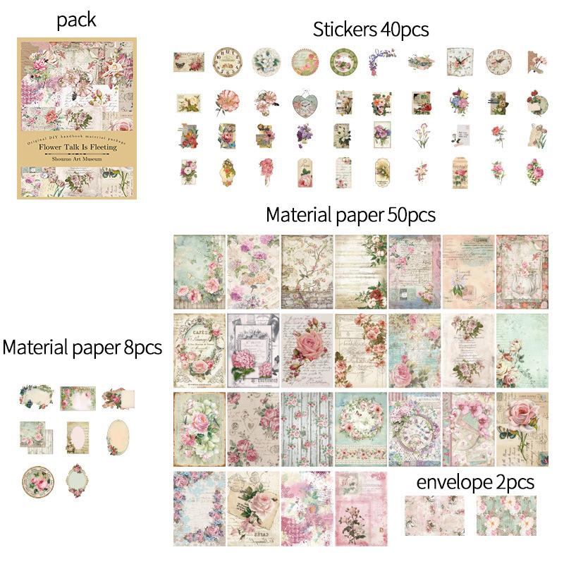 100 pcs/pack Vintage stickers Material paper Scrapbooking Creative DIY Diary album materials DIY Junk Journal Supplies