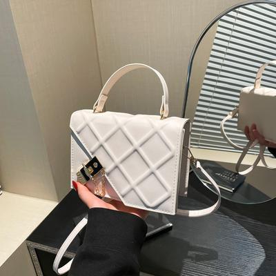 Rhombus Chain Small Bag Women's Summer New Fashion Texture Shoulder Messenger Bag Casual Small Square Bag