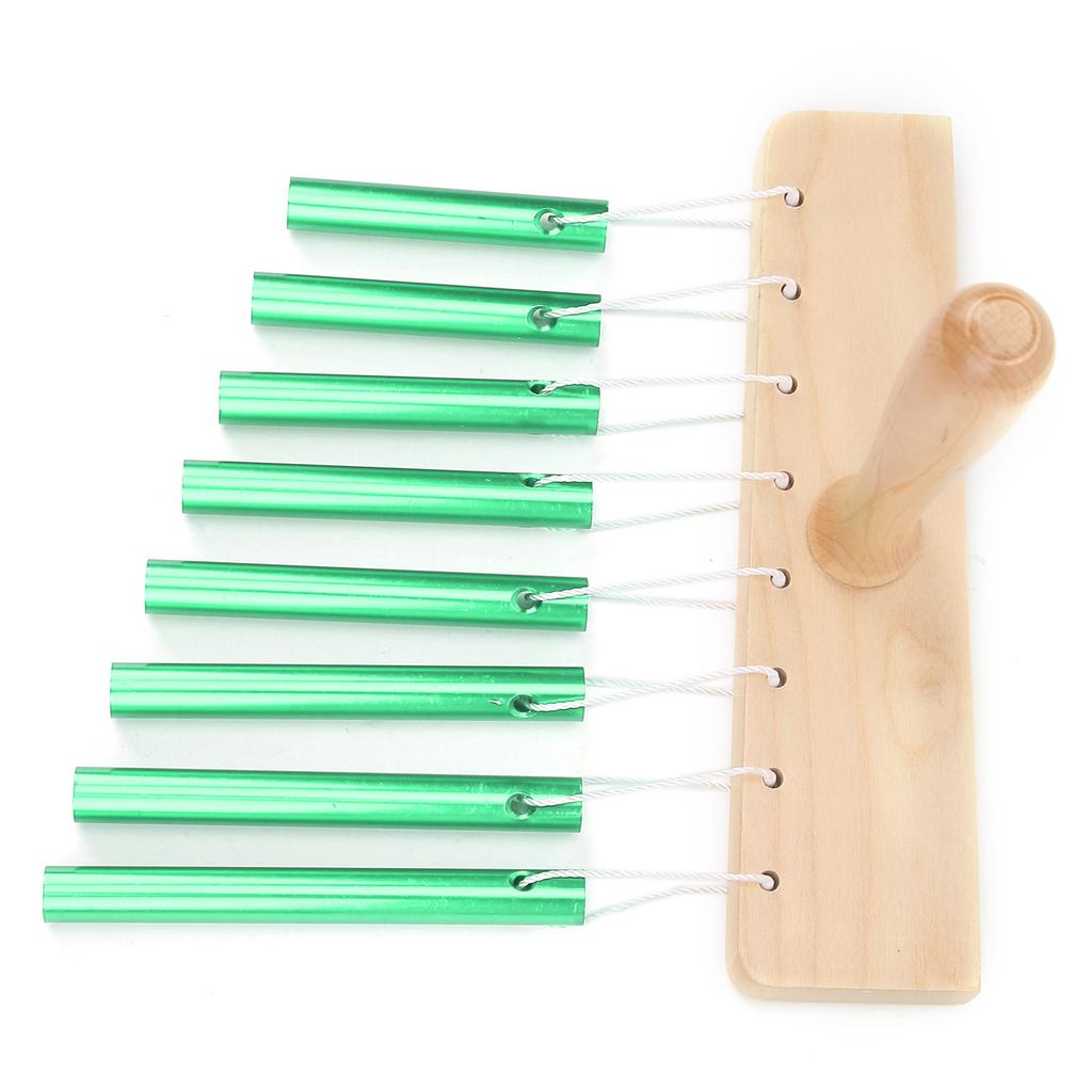 8Tone Chimes SingleRow Tube Children S Percussion Instruments Orff Preschool Toys with Hammer(Green )