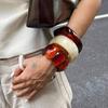 Ingemark 3 Styles Exaggerated Resin Acrylic Big Bangles for Women New Trend 2026 Boho Geometric Wide Bracelets Y2K Jewelry Gift