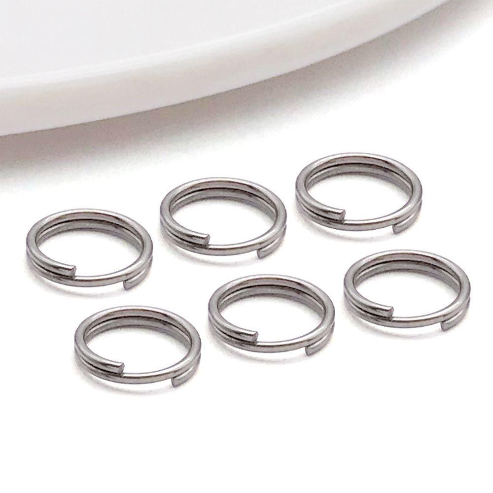 Stainless Steel Double Loop Keyring Pendant Charm for DIY Jewelry