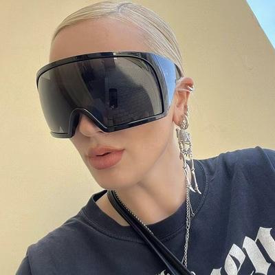 New Women Oversized Sunglasses Men Wrap Anti Wind Personal Large Shades Futuristic Fashion Y2K Glasses Uv400 Cycling Eyewear