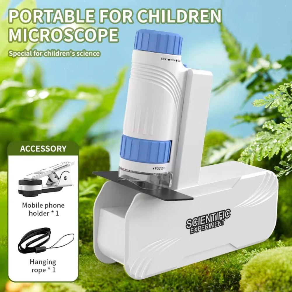 60x-120x Children Pocket Microscope Detachable Mini Microscope for Kids Student Science Lab