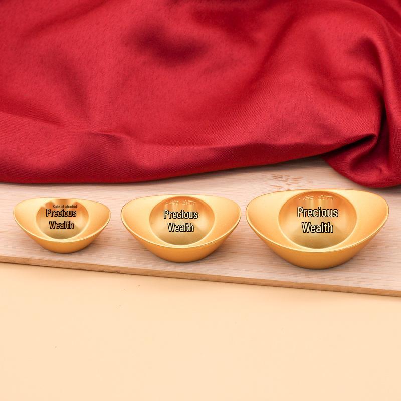Golden Fortune Ingot Ornament for Home or Office Décor