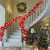 LED Christmas Garland with Lights Artificial Holly Berry Leaf Vine for Xmas Tree Fireplace Mantel Stairway and Holiday Home Decor