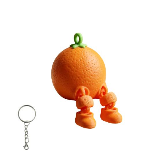 3D Printed Fruit Figure Collectible Figurine Cute Banana Orange Blueberry Cherry Shelf Ornament Orange