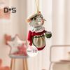 1/5Pcs Mouse Family Hanging Ornament Home Indoor Christmas Tree Car Rearview Mirror 2D Flat Acrylic Cartoon Rat Animal Hanging Decoration