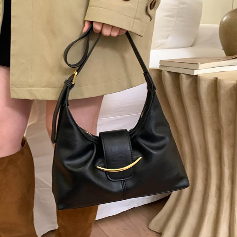 Vintage Underarm Bag for Women Minimalist Shoulder Crossbody Purse Fashion Handbag Sle Wrinkles High-End Feeling Shoulder Bag