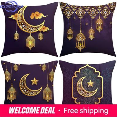 Home Decor Moon, Lantern & Star Decorative Pillow Covers Pattern Cushion Cover Suitable For Sofa Bedroom Car Pillow Cover