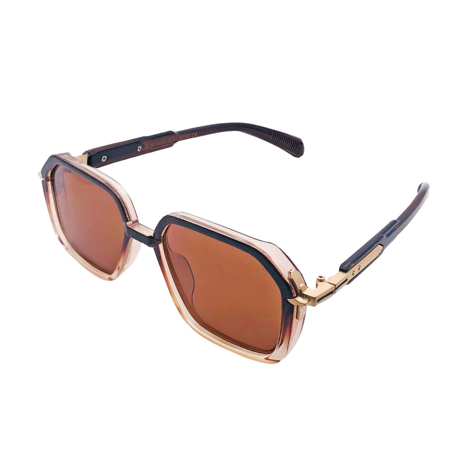 

RSINC Unisex Designer Sunglasses UV Protection Vintage Square Brown Gold KN-2307 B0DKC3S5CF