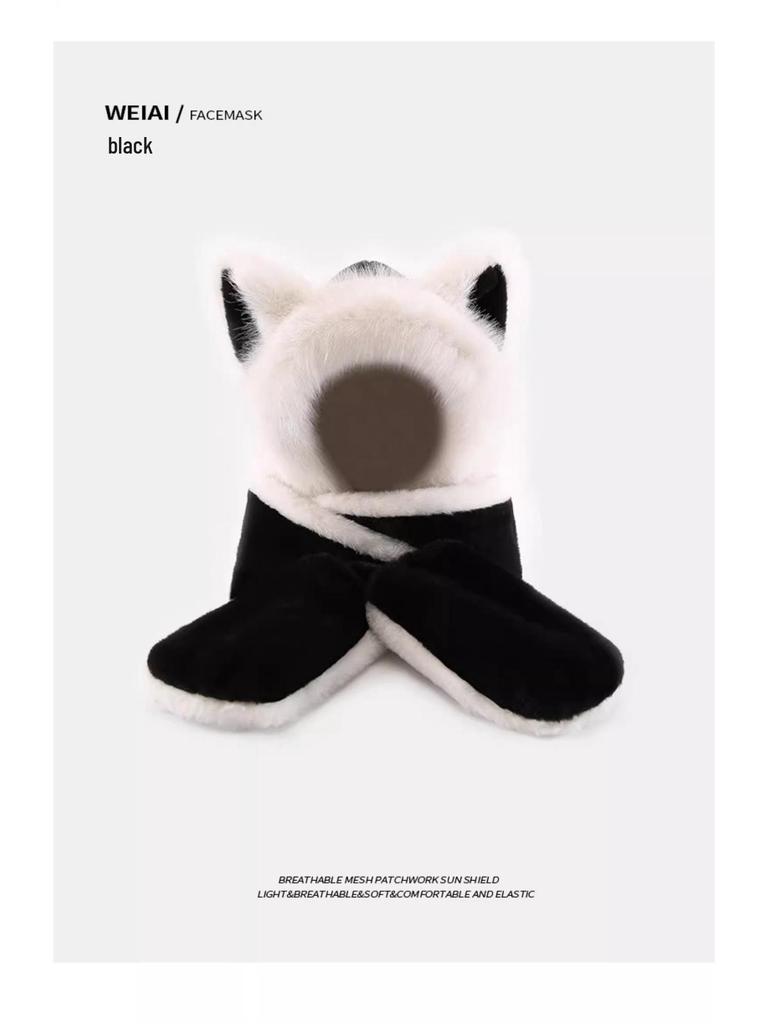 Gemütliches Fuchs Plüsch 3-in-1 Set: Mütze, Schal & Handschuhe – Warmer Kapuzen-Nackenwärmer für den Winter