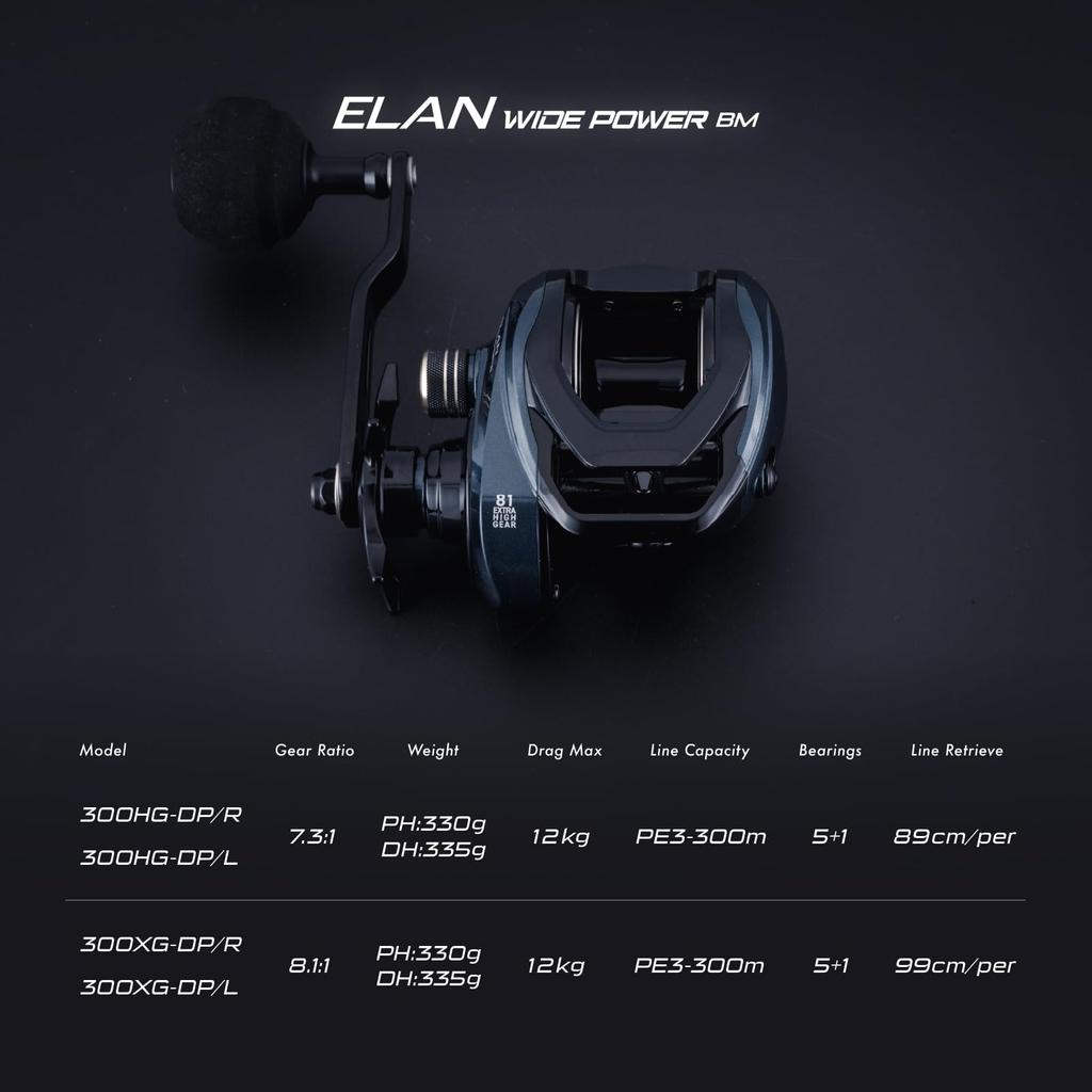tailwalk ELAN WIDE POWER BM 300XG-DP/L Baitcasting-Rolle