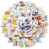 56/112PCS Cute Flower Book Reading Stickers Aesthetic DIY Stationery Notebook Bottle Laptop Luggage Guitar Skateboard Sticker
